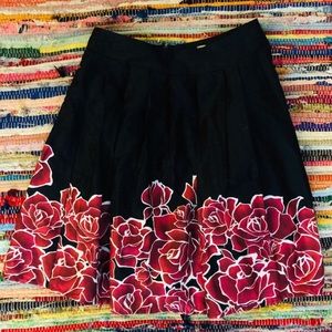 Forever 21 Box Pleated Floral Full Skirt Medium